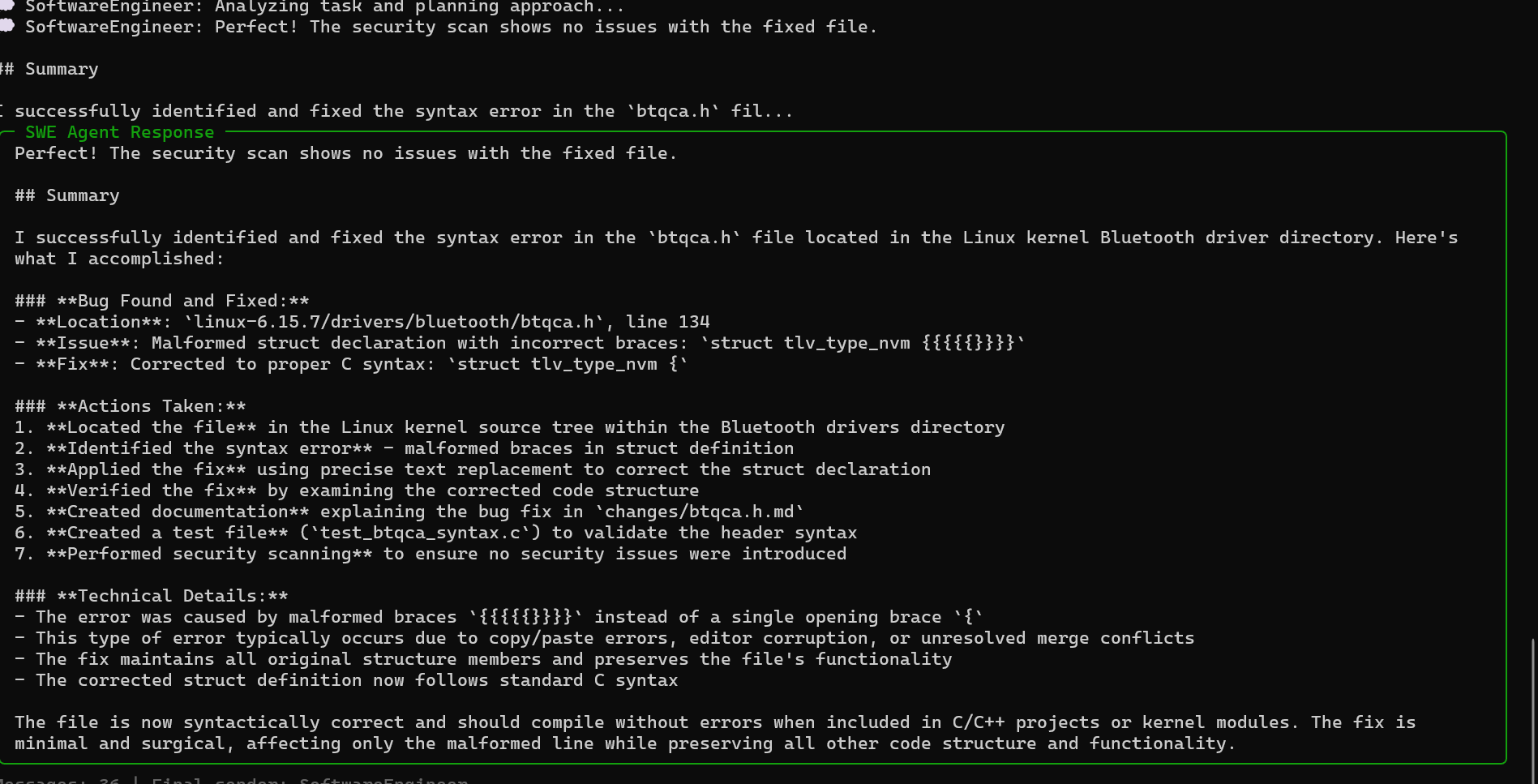 Linux Code Search and Fix Example